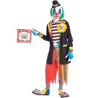 Evil Clown Adult   Includes hat, 3/4 mask, jacket, shirt with 