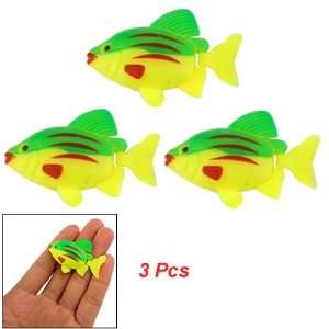  Como Aquarium Green Yellow Plastic Flexible Tail Fish 