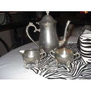   Silver Plated Tea Set Tea Pot Creamer Sugar Bowl 