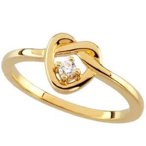    14K Yellow Gold Diamond Heart Shaped Ring   0.05 Ct. Jewelry