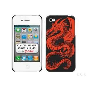  Dragon Proguard for Apple iPhone 4 & 4S Cellet Black with Red Dragon 