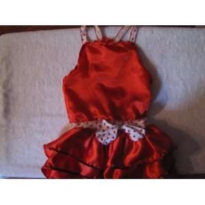    East Side Polka Dot & Satin Dress Lrg Red