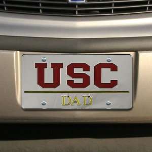  USC Trojans Silver Mirrored Dad License Plate