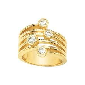  14K Yellow Gold 5/8 Cttw Created Moissanite Ring Jewelry