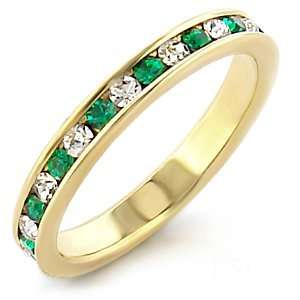    Jewelry   Emerald Swarovski Gold Tone Bridal Ring SZ 8 Jewelry