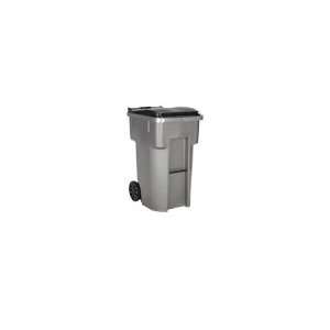 96 gallon metallic color heavy duty outdoor trash can with wheels and 
