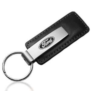  Ford Logo Black Leather Key Chain Automotive