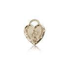14kt Gold O/L of Guadalupe Heart Medal Mary Virgin St.
