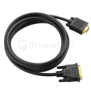 10Ft Premuim DVI I to VGA 15 Pin Male/Male Video Cable For PC Computer 