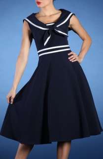   Staring Navy n White Sailor Dress NWT 1940s Vintage Style Pinup NWT