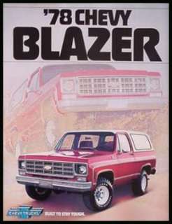 1978 Chevrolet Chevy Blazer 4WD 2WD Truck Brochure  