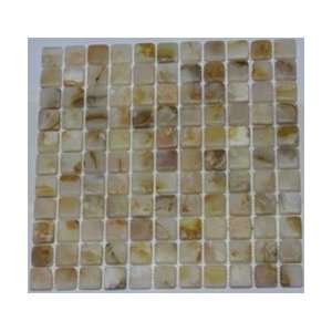  4x4 Sample of 1x1 Rustic Gold Onyx Tumbled Mosaic Tiles 