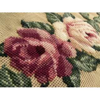 34 Vtg. PREWORKED Needlepoint Canvas~Piano Bench Cover  