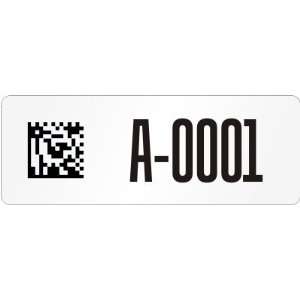  Custom 2D Barcode Label, 0.75 x 2 Gold Polyester Labels 