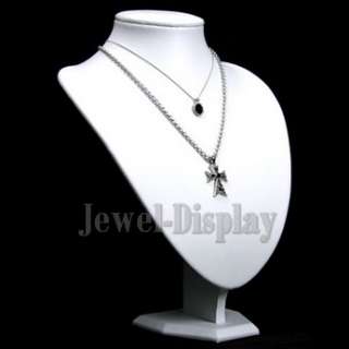 12.5 Tall White Necklace Bust Jewellery Display Stand  