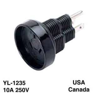   AS3112 receptacle to USA NEMA 5 15P 3 prong plug.