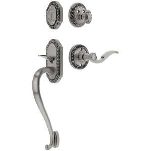 Newport Entry Lock Set in Antique Pewter Finish with Parthenon Knob 