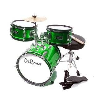   Rosa DRM312 GR Childrens 3 Piece 12 Inch Drum Set with Chair, Green