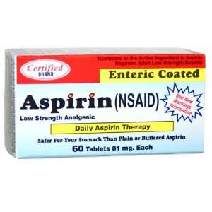   Aspirin Low Dose 81mg 60ct (Pack of 12)