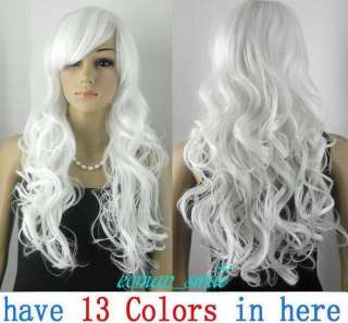   ) COSPLAY Costume Party Long Wavy Wig wigs 70cm with wig cap  