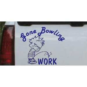  Blue 4in X 4.7in    Gone Bowling Pee On Work Decal Sports 