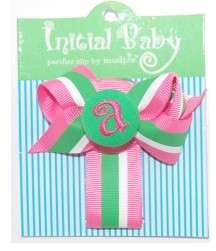 NWT Mud Pie Personalized Initial Ribbon Pacifier Clip  