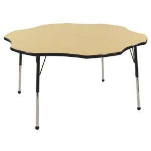  Shaped Adjustable Activity Table in Maple Edge Banding Maple, Leg 