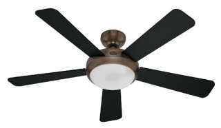   Inch 5 Blade Ceiling Fan, Brushed Bronze with Black and Walnut Blades