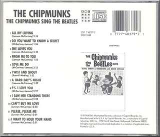 THE CHIPMUNKS sing THE BEATLES hits ~ 1ST PRESS CD 1990 ~ 12 TRACKS 