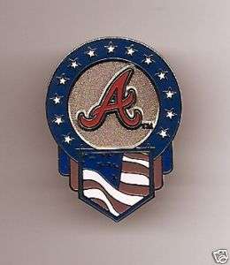 New Atlanta Braves Logo American Flag & Stars Lapel Pin  