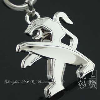 3D Polished Peugeot New logo keychain key chain Ring  
