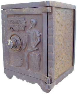   1900s CAST IRON COIN BANK   BANK OF INDUSTRY SAFE BANK by KENTON BRAND