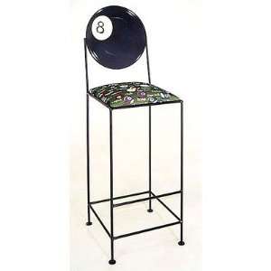  Billiards Bar Stool  8 Ball Finish Antique Bronze, Fabric 