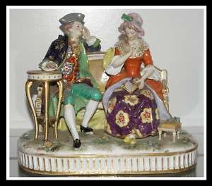 Antique Derby Porcelain Figurine Figural Group Lovers  