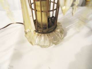 Vintage Antique Electric Table Desk Light Fixtures Lamps w Prisms 