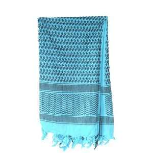  100% Cotton Arab Scarf Shemagh Cafia Turquoise & Black 