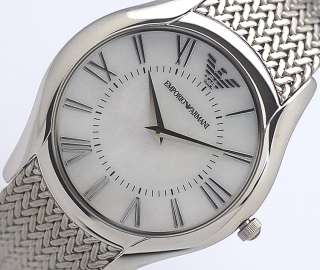 EMPORIO ARMANI CLASSIC MESH MOTHER OF PEARL MEN WATCH  