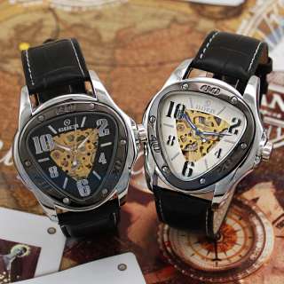   Triangle Skeleton Automatic Mechanical Military Army Men Watch  