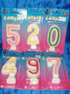 Number birthday candles assorted smokeless drip less  
