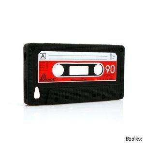 Cassette Tape case for apple iphone 4, 4g red and black Silicone skin 