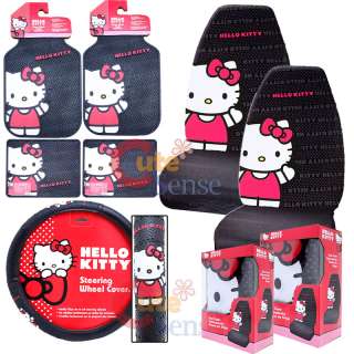 Hello kitty Car Seat Cover Auto Accessories Set   Core 7pc Basic set 