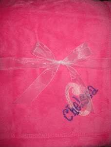 New Personalized Baby Blanket Name Fleece Gift Hot Pink  