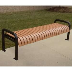  Wave Backless Park Bench with Arms Patio, Lawn & Garden