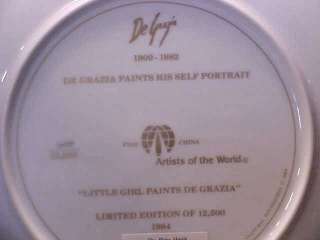 1984 DeGrazia Little Girl Paints DeGrazia Plate M.I.B  