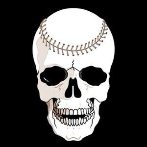 Baseball Skull Cool Skeleton Humor Funny Tee T Shirt  