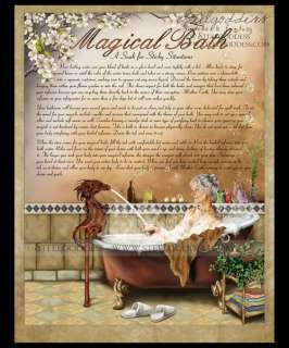 MAGICAL BATH spell Book of Shadows print herb recipe  