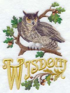 OWL WISDOM EMBROIDERED SET 2 BATHROOM HAND TOWEL  