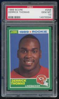 1989 Score Football Derrick Thomas #258 PSA 10  