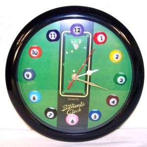 POOL HALL BILLIARDS CLOCK WITH BALLS eight ball clocks  