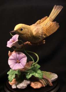 Maruri Bird Figurine Yellow Warbler Morning Glory  